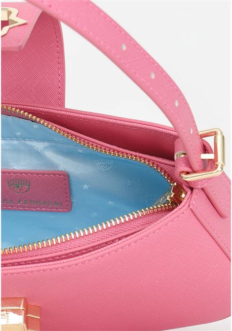 Pink women's bag with golden logo plate CHIARA FERRAGNI | 76SB4BF6ZS522454
